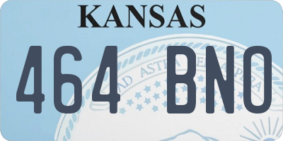 KS license plate 464BNO