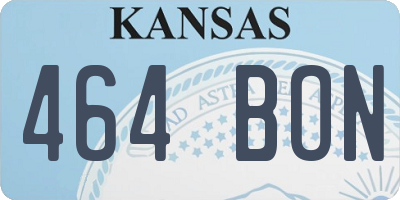 KS license plate 464BON