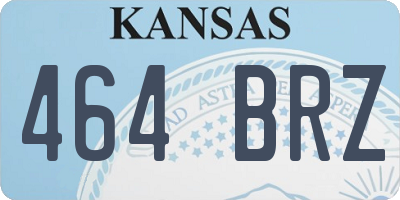 KS license plate 464BRZ