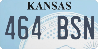 KS license plate 464BSN