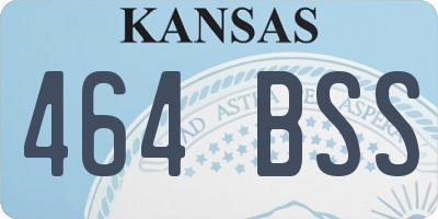 KS license plate 464BSS