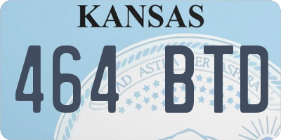KS license plate 464BTD
