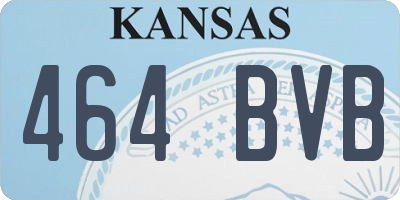 KS license plate 464BVB