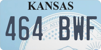 KS license plate 464BWF