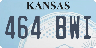 KS license plate 464BWI