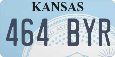 KS license plate 464BYR