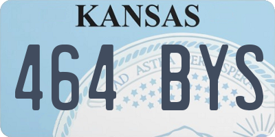 KS license plate 464BYS