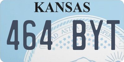 KS license plate 464BYT