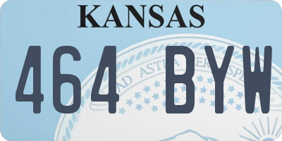 KS license plate 464BYW