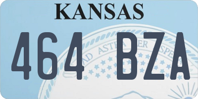 KS license plate 464BZA