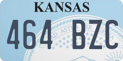KS license plate 464BZC