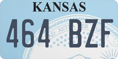 KS license plate 464BZF