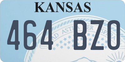 KS license plate 464BZO
