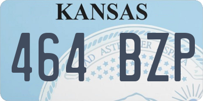 KS license plate 464BZP
