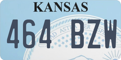 KS license plate 464BZW