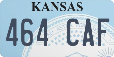 KS license plate 464CAF