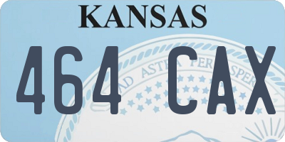 KS license plate 464CAX