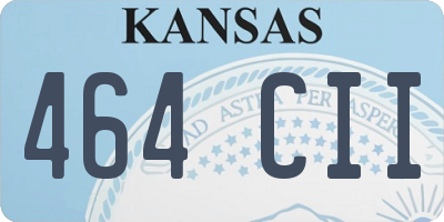 KS license plate 464CII