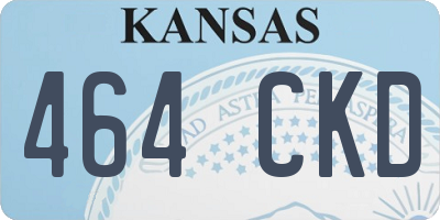 KS license plate 464CKD