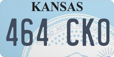 KS license plate 464CKO
