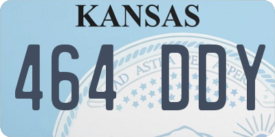 KS license plate 464DDY