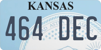 KS license plate 464DEC