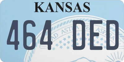 KS license plate 464DED