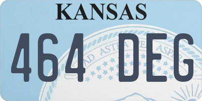 KS license plate 464DEG