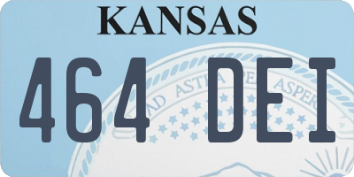 KS license plate 464DEI