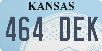 KS license plate 464DEK