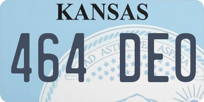 KS license plate 464DEO