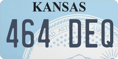 KS license plate 464DEQ