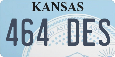 KS license plate 464DES