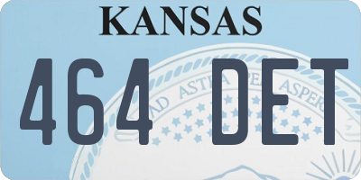 KS license plate 464DET