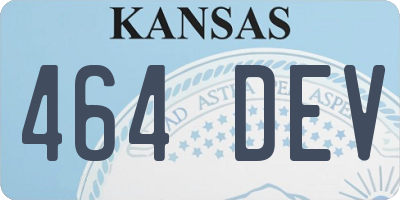 KS license plate 464DEV