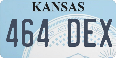 KS license plate 464DEX