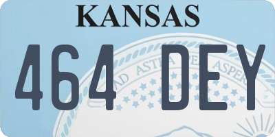 KS license plate 464DEY