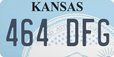 KS license plate 464DFG