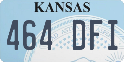 KS license plate 464DFI