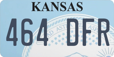 KS license plate 464DFR