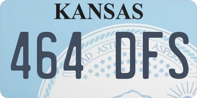 KS license plate 464DFS