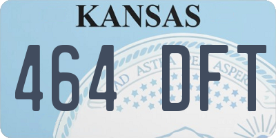 KS license plate 464DFT