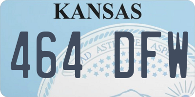 KS license plate 464DFW