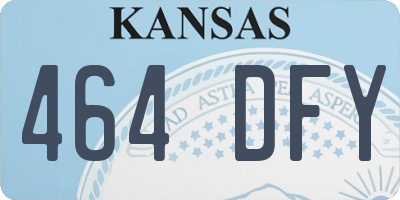 KS license plate 464DFY