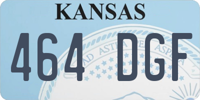 KS license plate 464DGF
