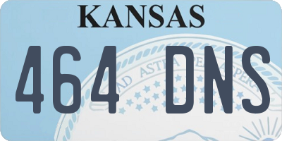 KS license plate 464DNS