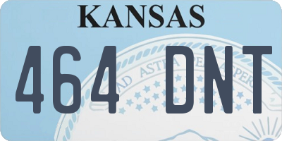 KS license plate 464DNT