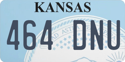 KS license plate 464DNU