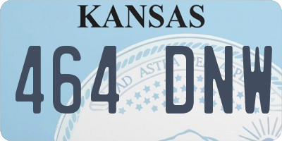 KS license plate 464DNW