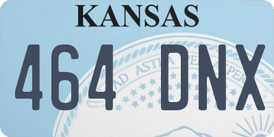 KS license plate 464DNX